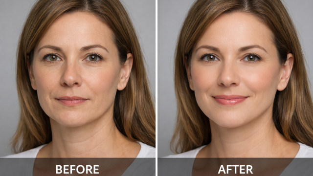 Facial Volume & Early Sagging before and afetr