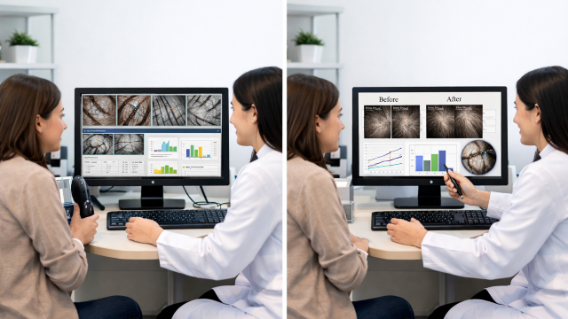 Before and After Image of  Hair Diagnosis.