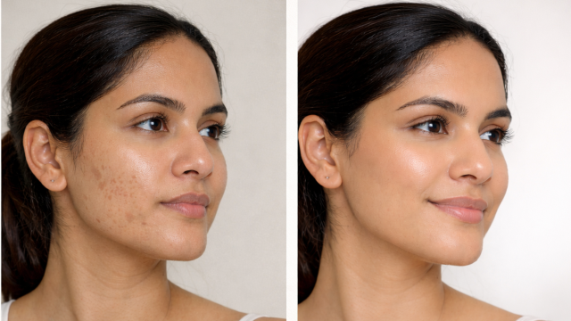 Before and After Image of Support For Pigmentation And Acne-Related Concerns.