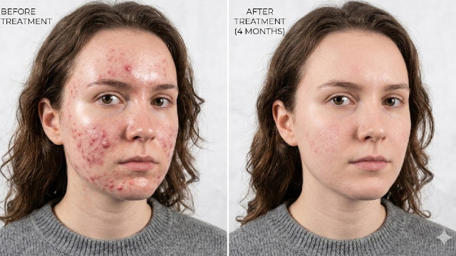 Acne & Redness Treatment before and after