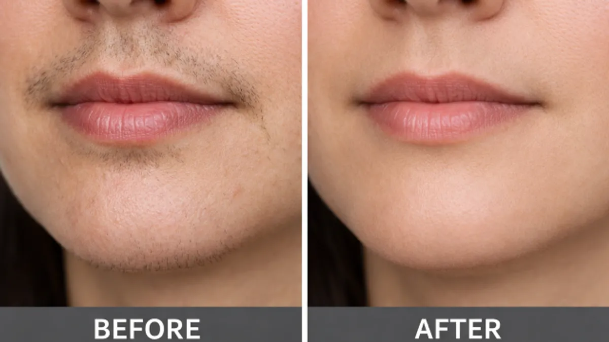Facial Hair Reduction before and after