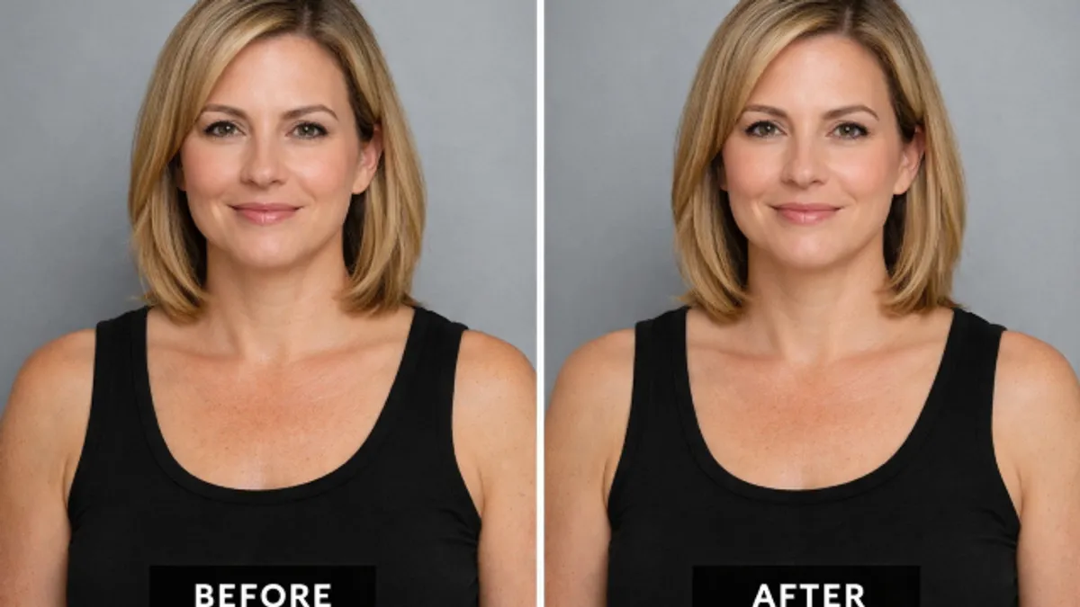 Before and after Thermage FLX treatment showing improved skin tightening and more defined facial contours