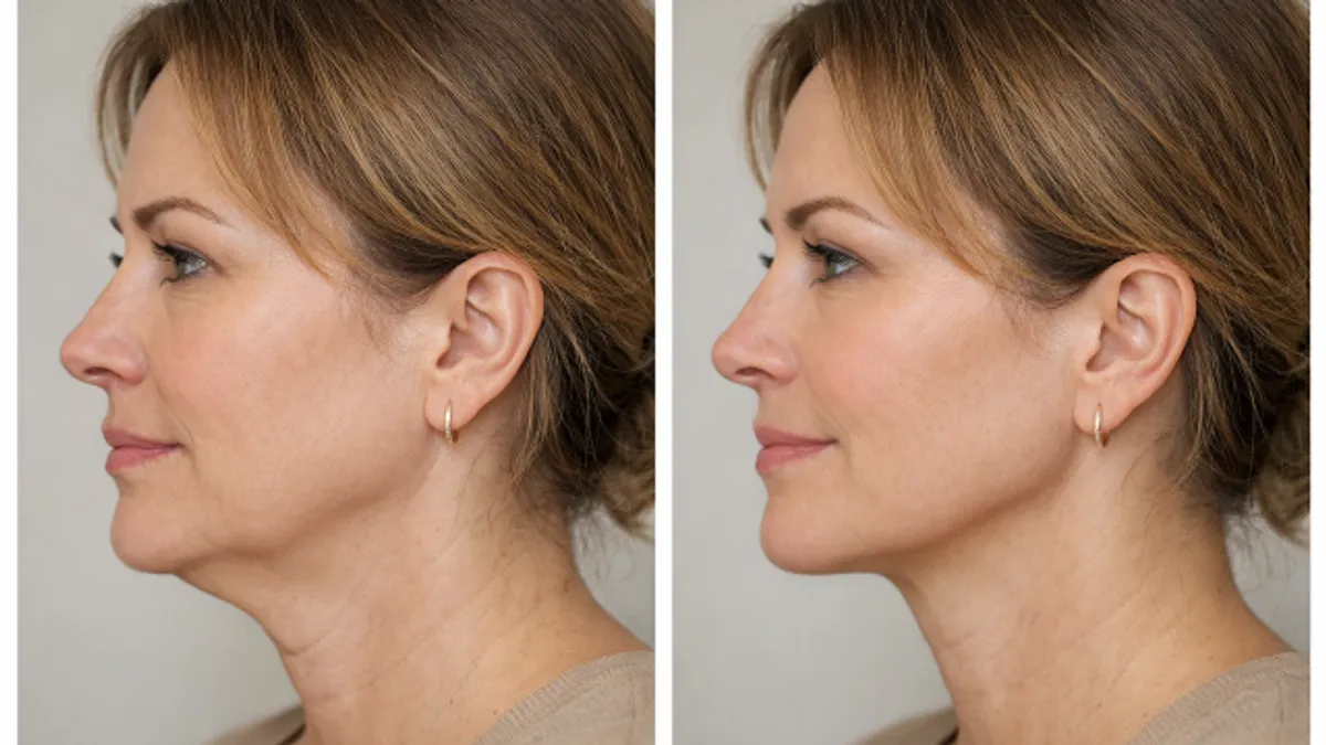 Jawline and Lower Face Tightening before and after