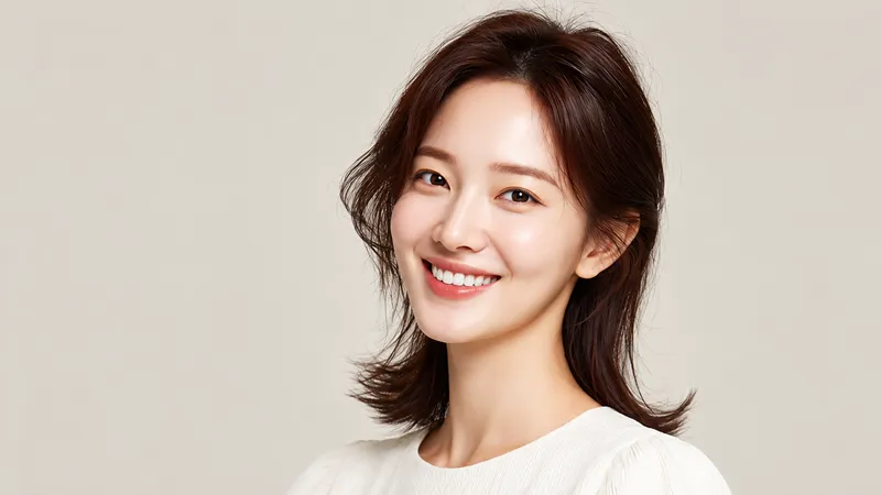 Smiling woman with shoulder-length dark hair against a light background.