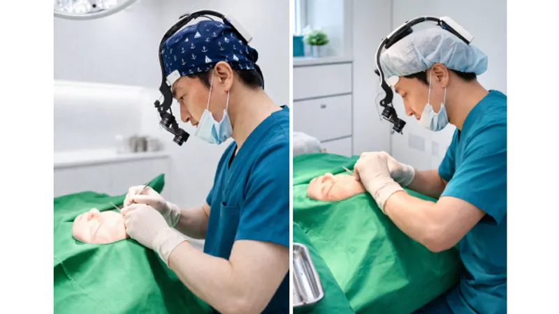 Dr. Seong Han Nam performing a precision aesthetic procedure