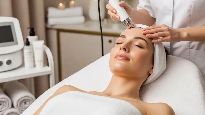 Woman receiving Shock Wave Altight White Balanced Lifting treatment.
