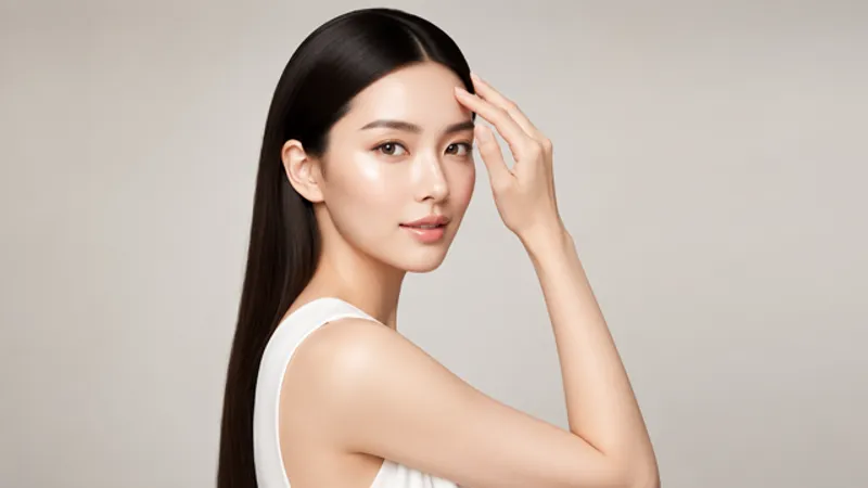 Young woman with a youthful, lifted forehead and defined eyebrow contour after treatment.