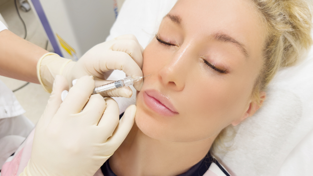 Patient receiving a skin booster treatment.