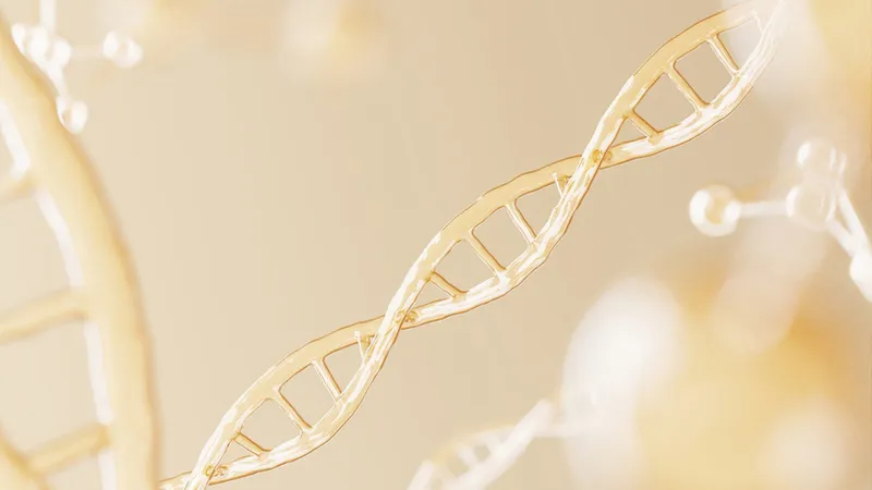 Medical illustration of a DNA double helix.